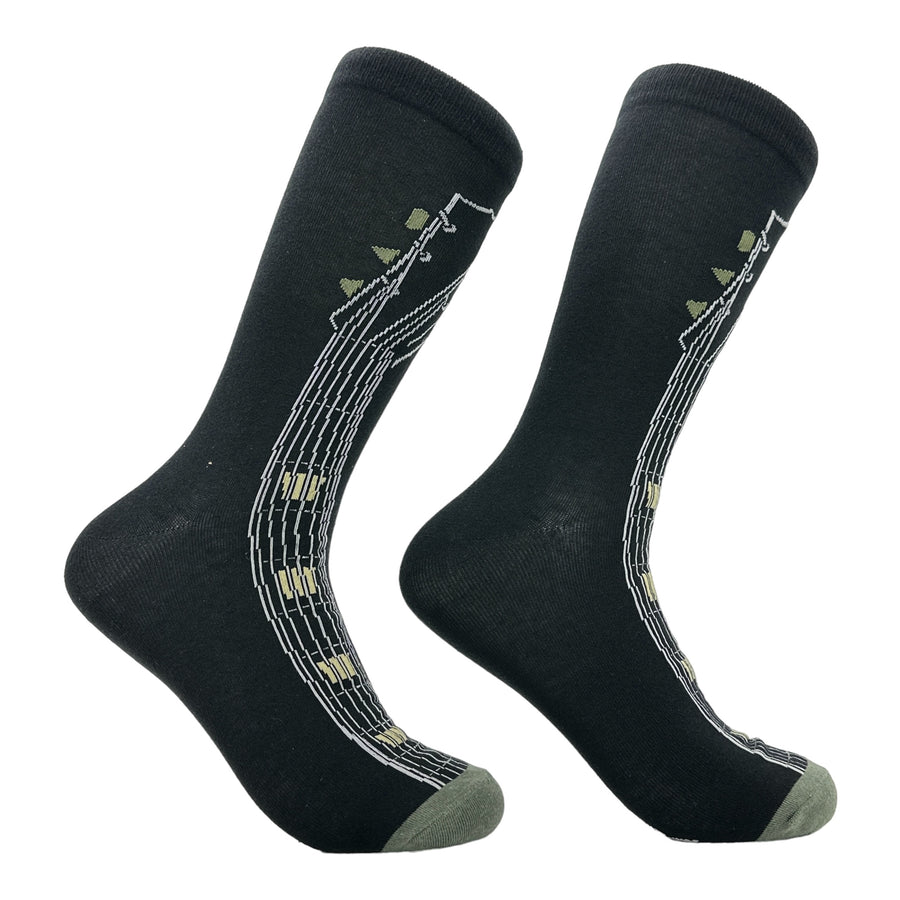 Funny Black - Guitar Men's Guitar Sock Nerdy music Tee