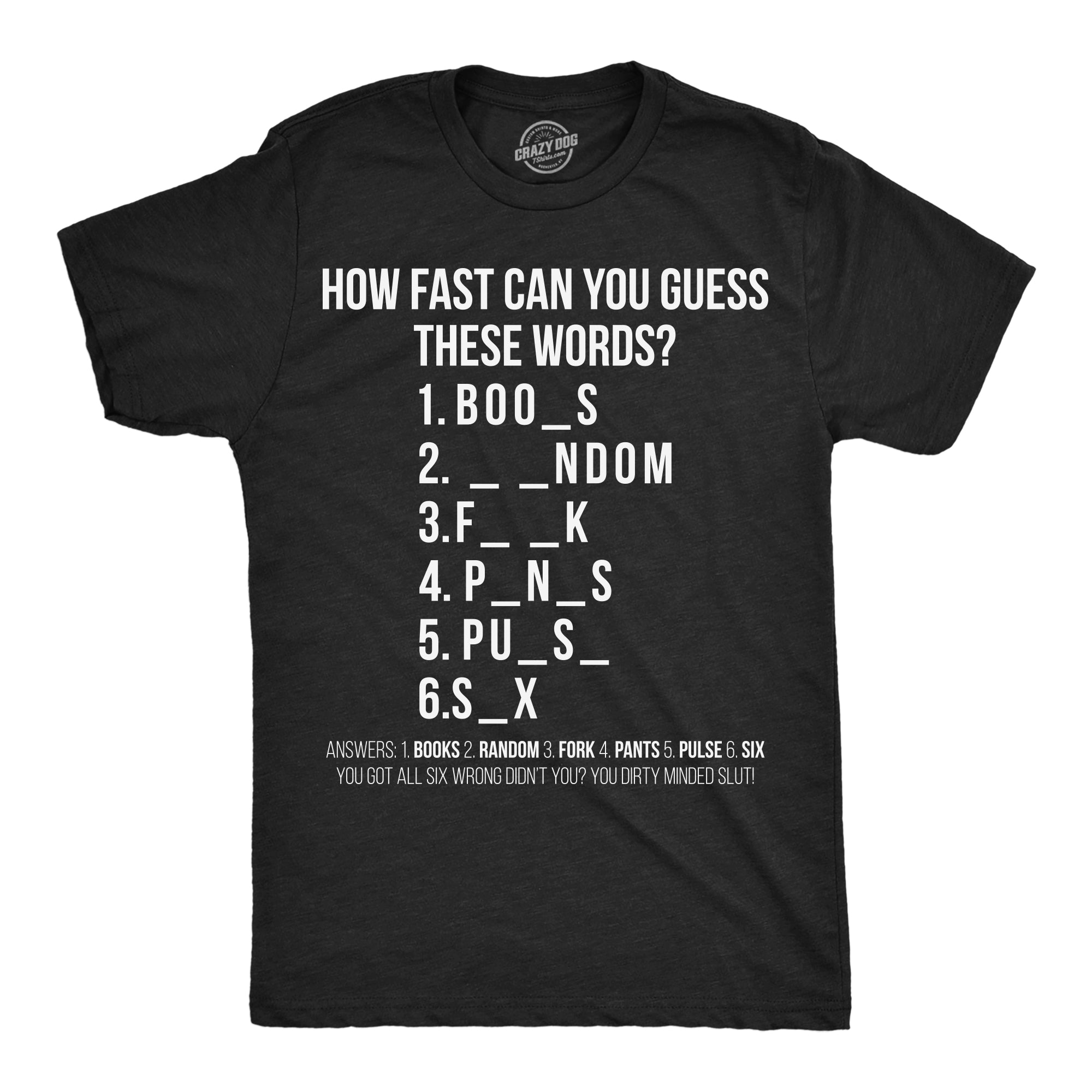 Funny Heather Black - How Fast Can You Guess These Words How Fast Can You Guess These Words Mens T Shirt Nerdy sarcastic Tee