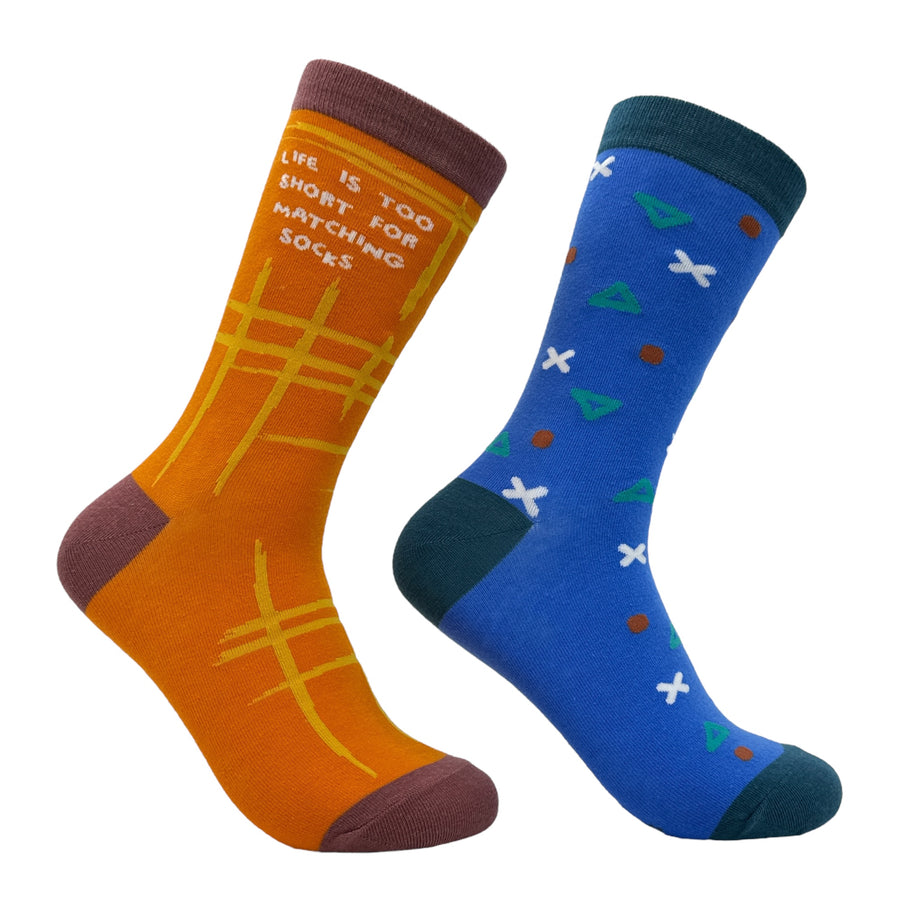 Funny Multi - Matching Socks Women's Life Is Too Short For Matching Socks Sock Nerdy sarcastic Tee