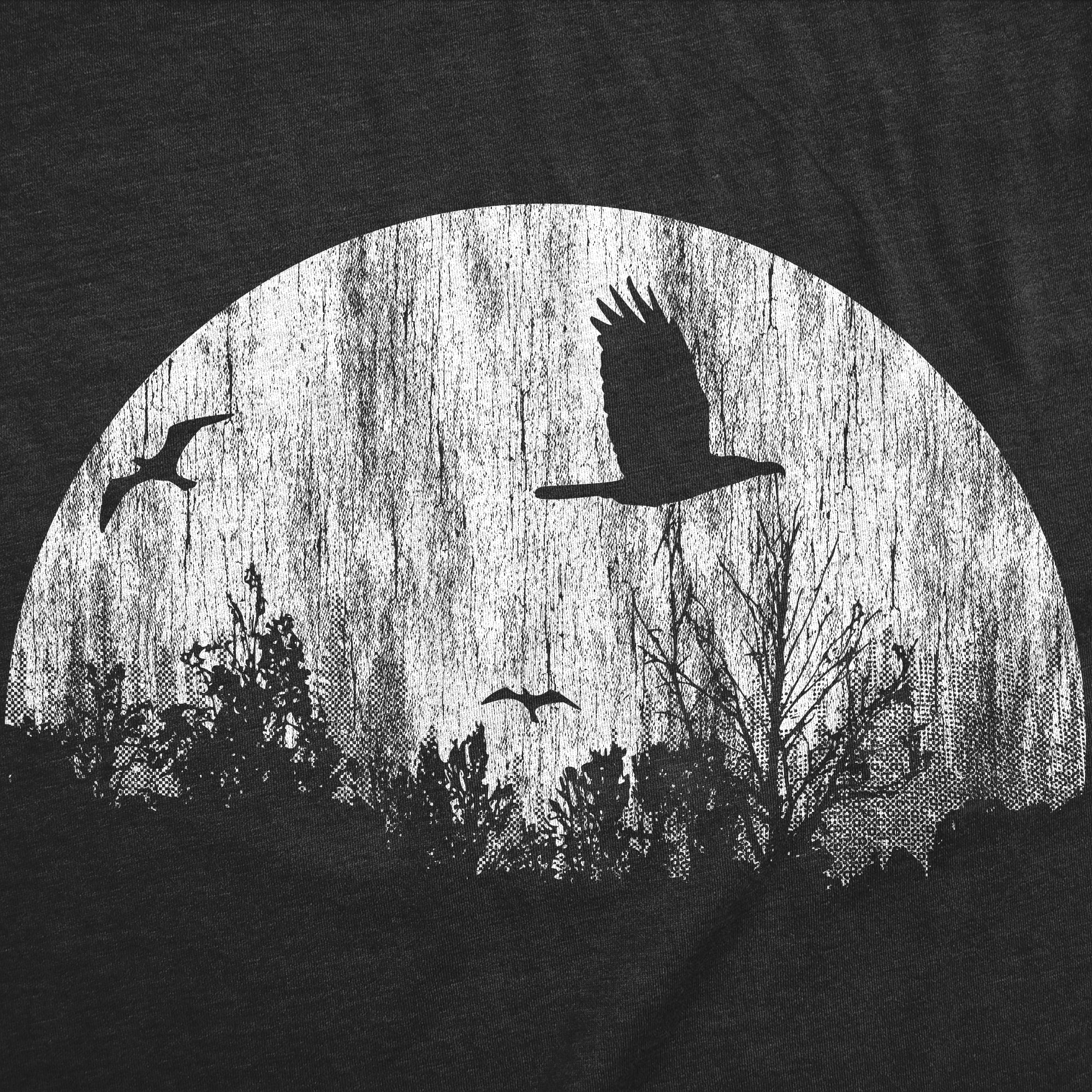 Funny Heather Black - Moon Birds Moon Birds Mens T Shirt Nerdy Animal Tee
