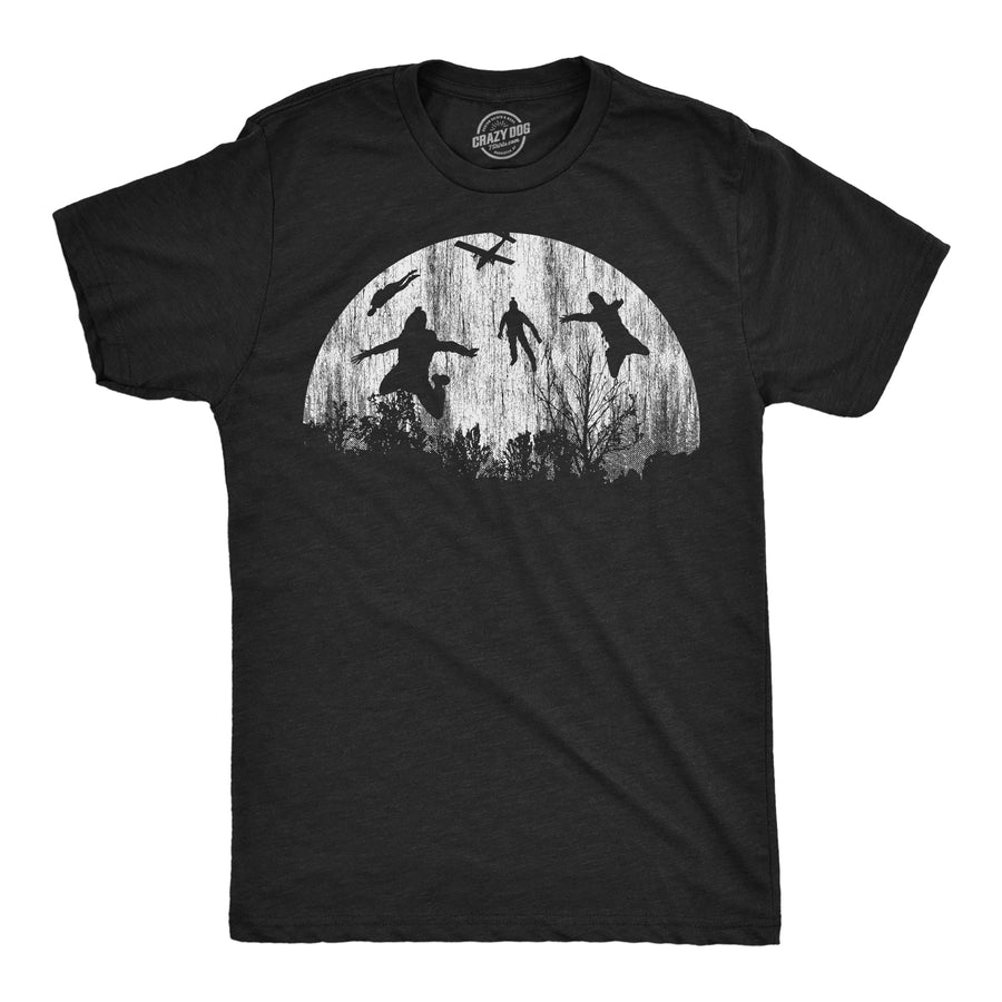 Funny Heather Black - Moon Skydivers Moon Skydivers Mens T Shirt Nerdy Space Tee