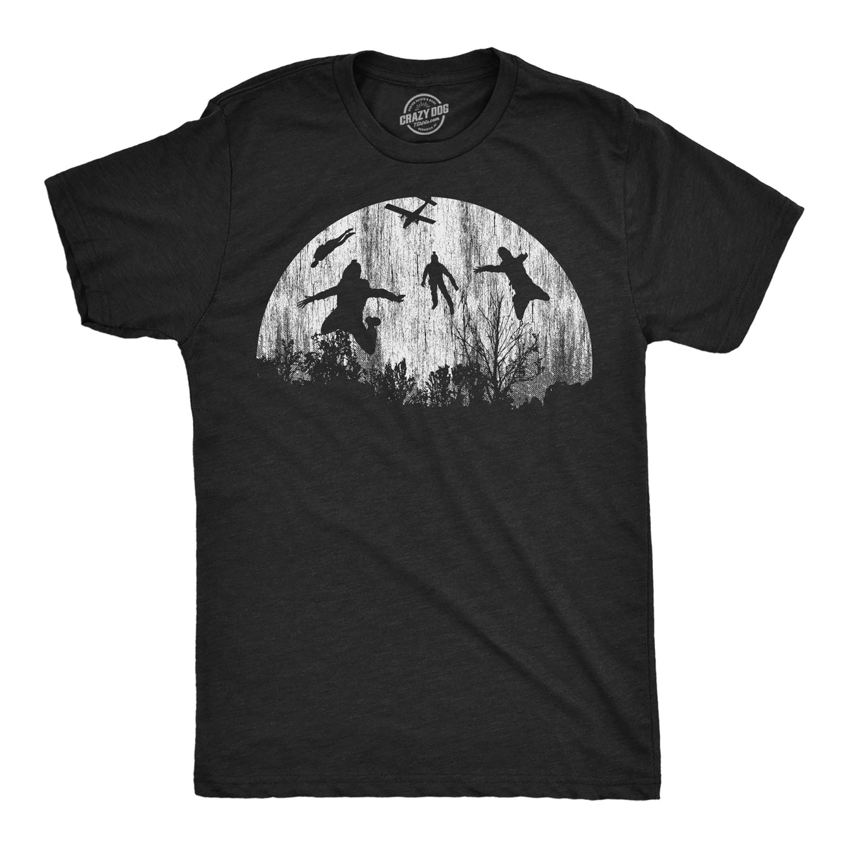 Funny Heather Black - Moon Skydivers Moon Skydivers Mens T Shirt Nerdy Space Tee