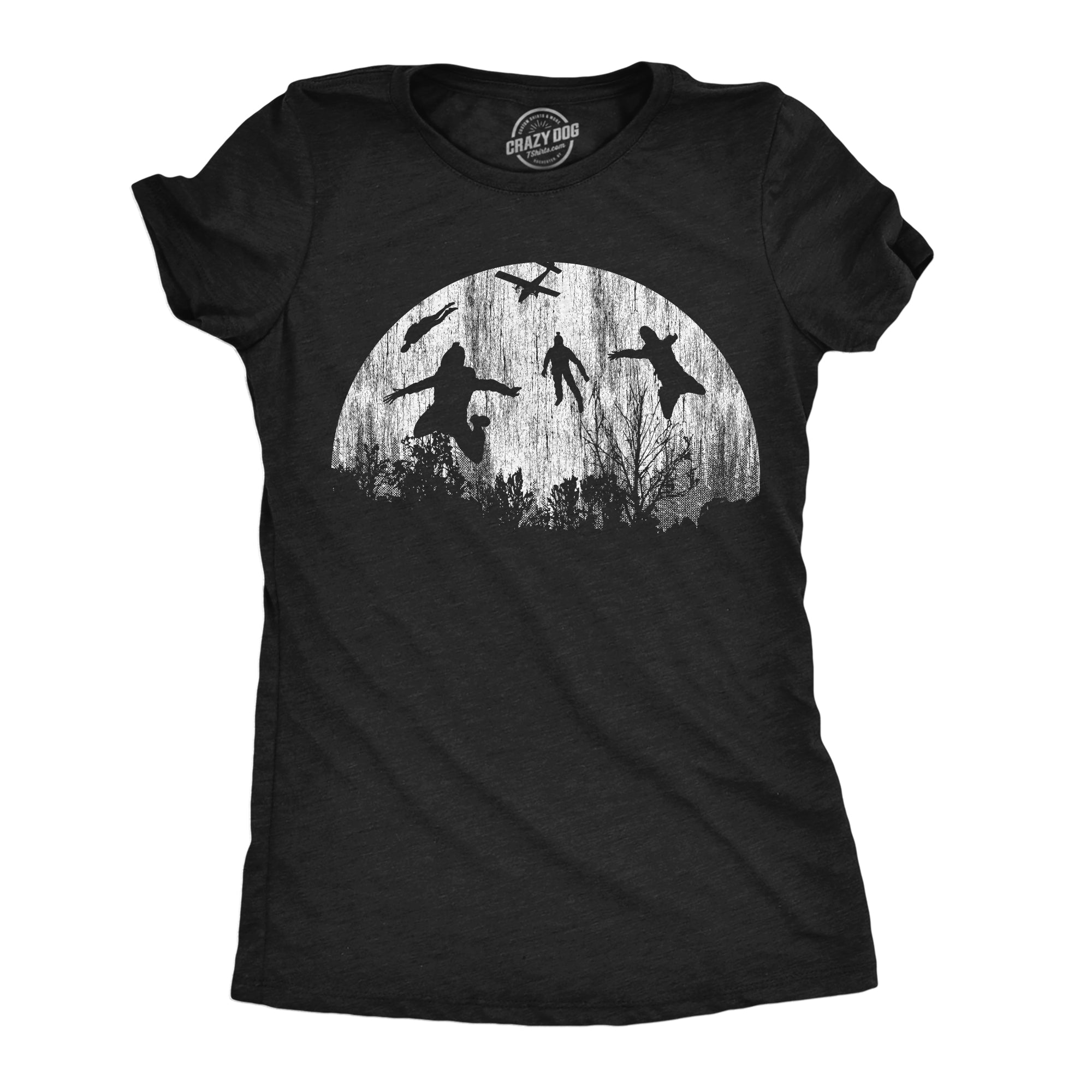 Funny Heather Black - Moon Skydivers Moon Skydivers Womens T Shirt Nerdy Space Tee