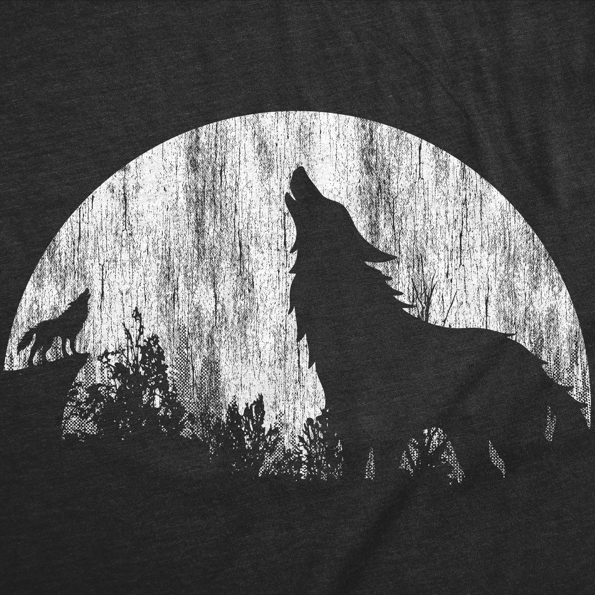 Funny Heather Black - Moon Wolves Moon Wolves Mens T Shirt Nerdy Animal Tee