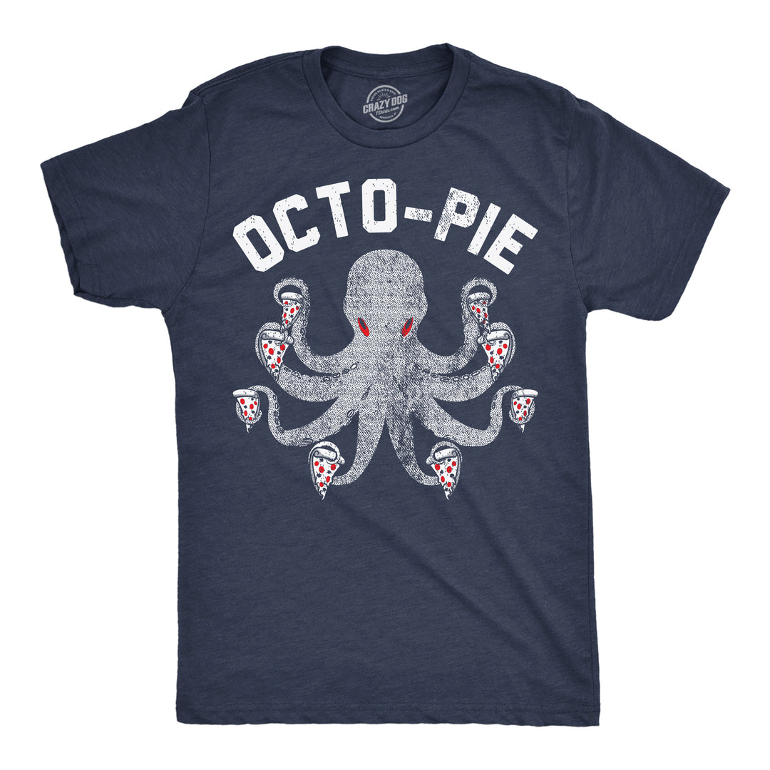 Funny Heather Navy - Octo Pie Octo Pie Mens T Shirt Nerdy Food animal sarcastic Tee