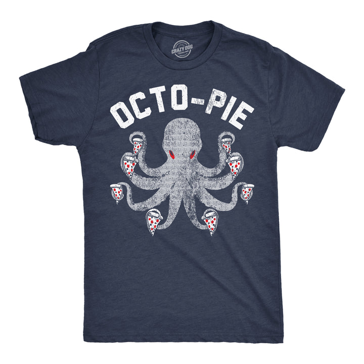 Funny Heather Navy - Octo Pie Octo Pie Mens T Shirt Nerdy Food animal sarcastic Tee