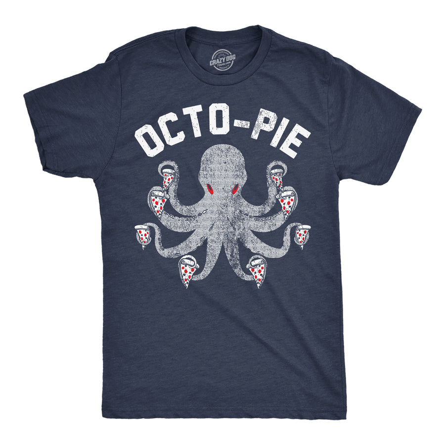 Funny Heather Navy - Octo Pie Octo Pie Mens T Shirt Nerdy Food animal sarcastic Tee