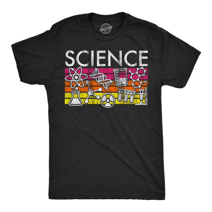 Funny Heather Black - Science Stripes Science Stripes Mens T Shirt Nerdy Science Tee