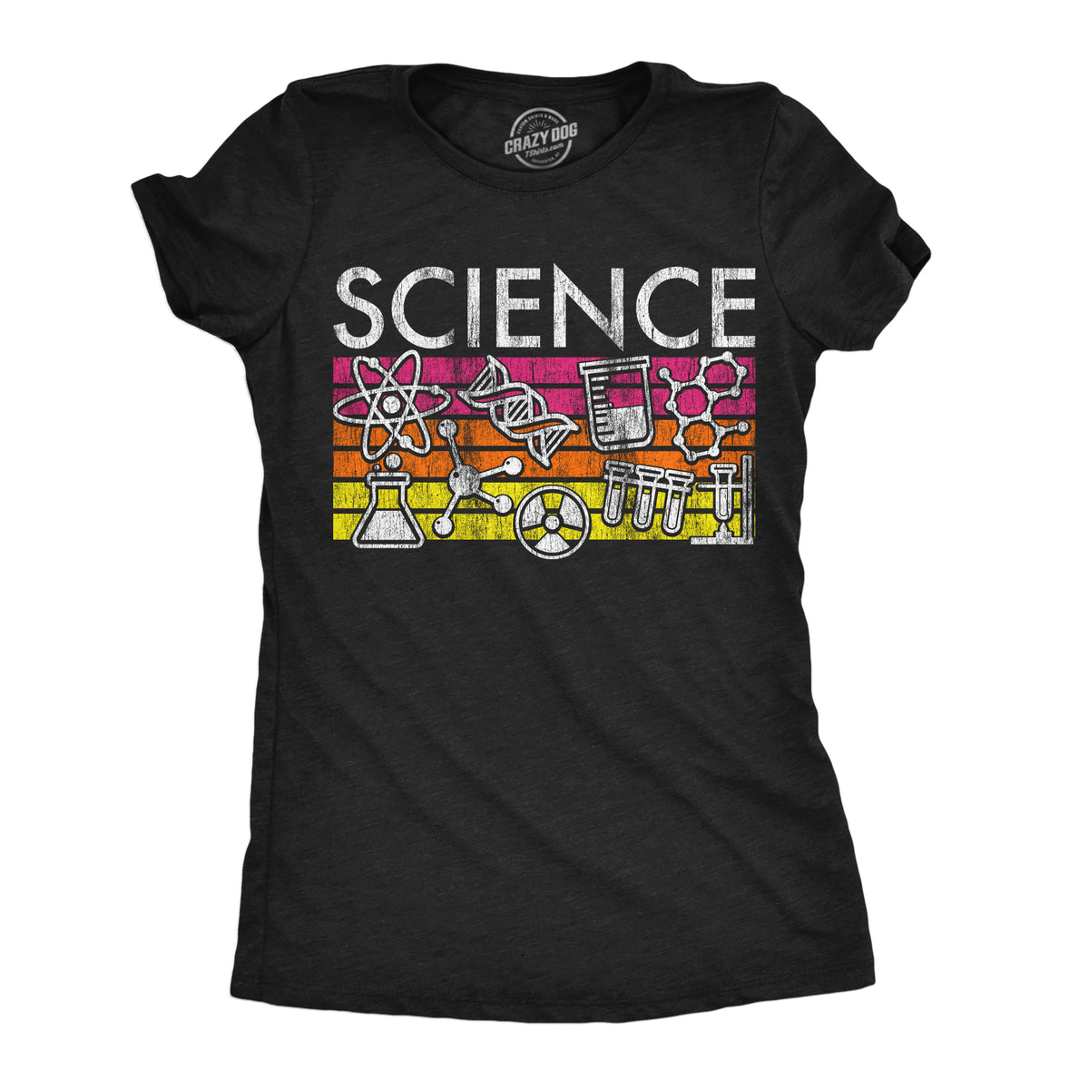 Funny Heather Black - Science Stripes Science Stripes Womens T Shirt Nerdy Science Tee