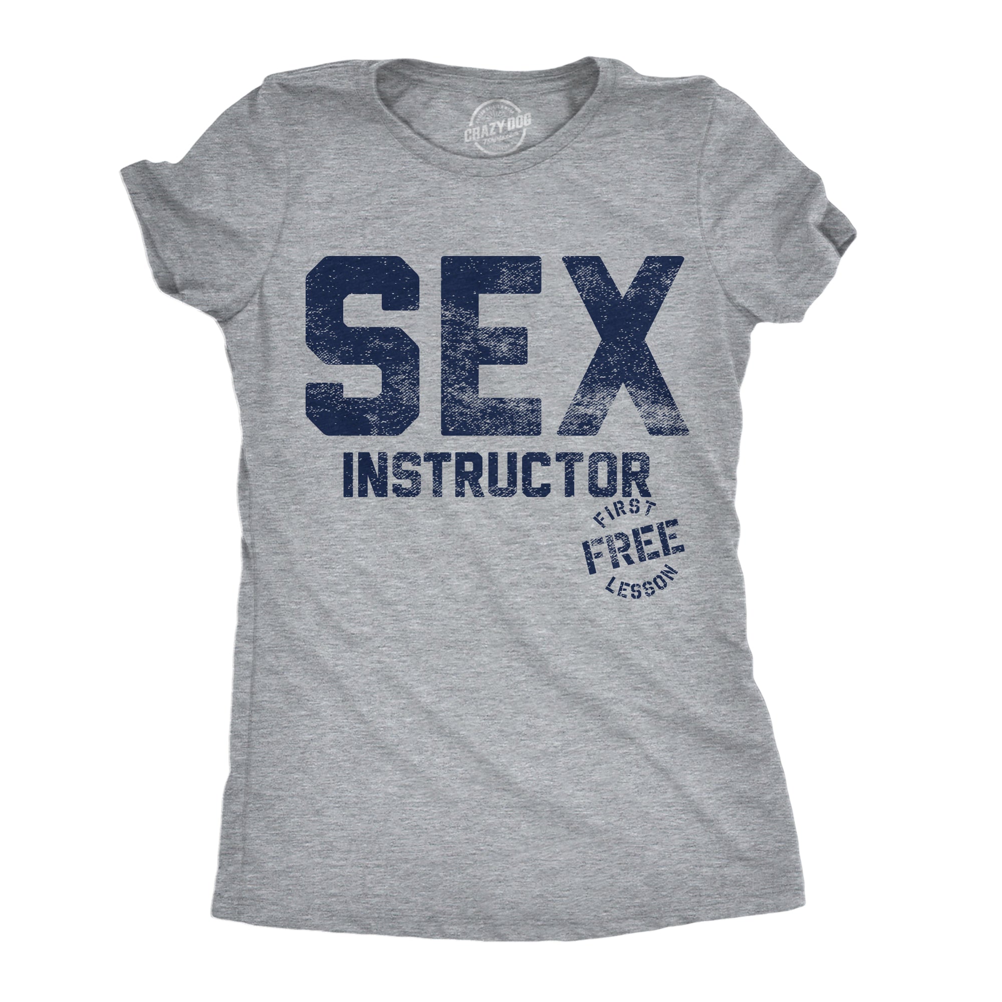 Funny Light Heather Grey - Sex Instructor Sex Instructor Womens T Shirt Nerdy sex sarcastic Tee