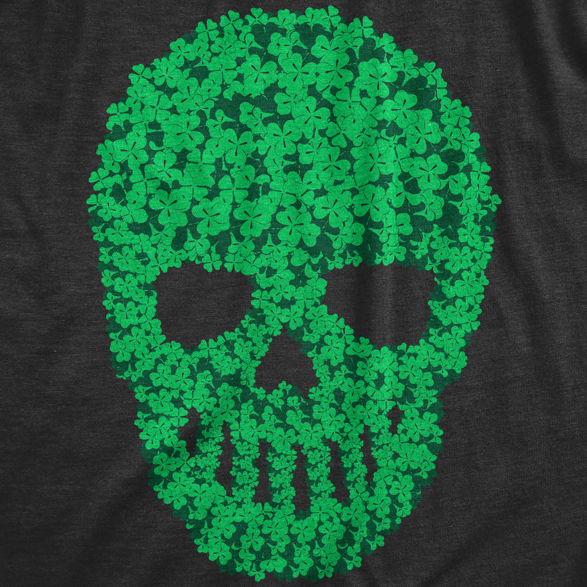 Funny Heather Black - Skull Of Clovers Skull Of Clovers Mens T Shirt Nerdy Saint Patrick's Day Sarcastic Tee