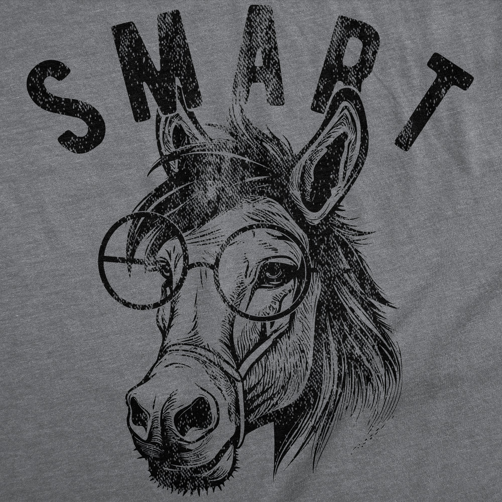 Funny Heather Black - Smart Ass Smart Ass Mens T Shirt Nerdy sarcastic animal Tee