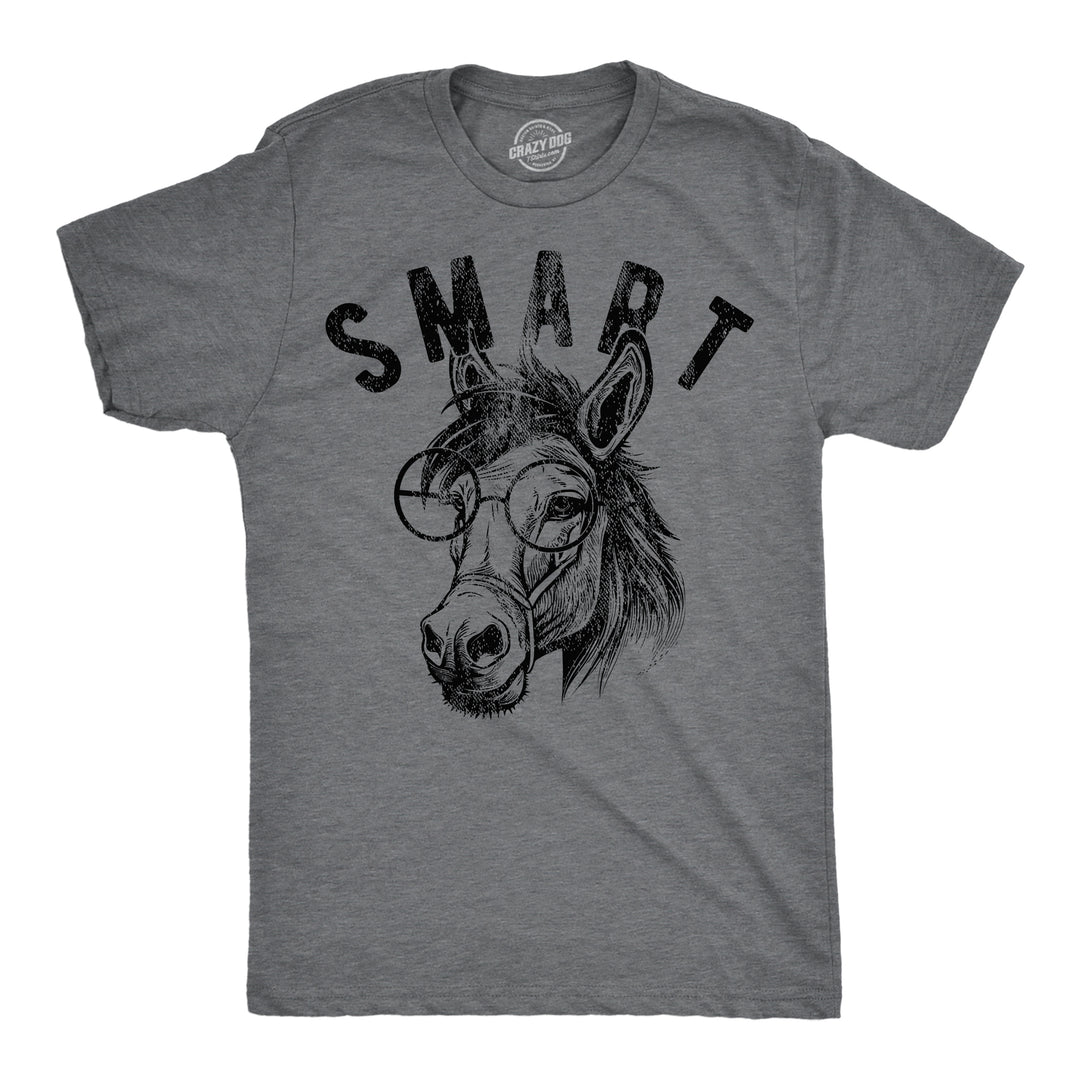 Funny Dark Heather Grey - Smart Ass Smart Ass Mens T Shirt Nerdy sarcastic animal Tee