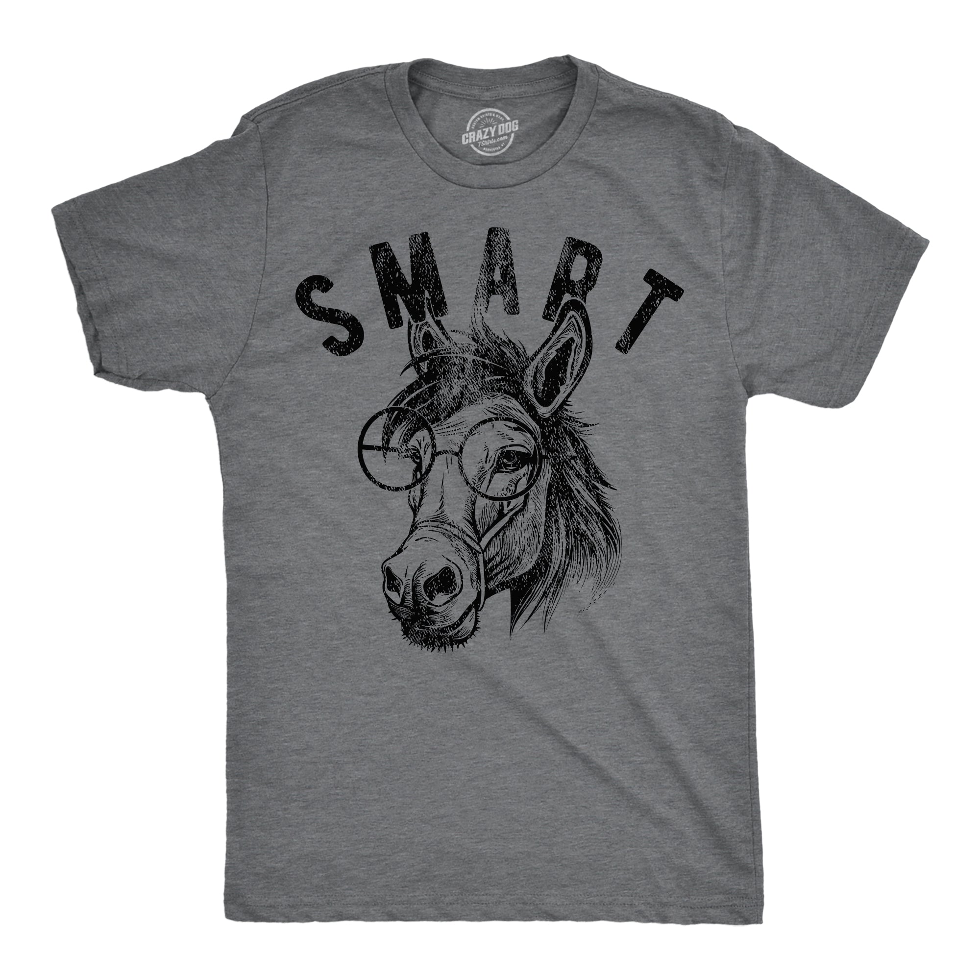 Funny Heather Black - Smart Ass Smart Ass Mens T Shirt Nerdy sarcastic animal Tee