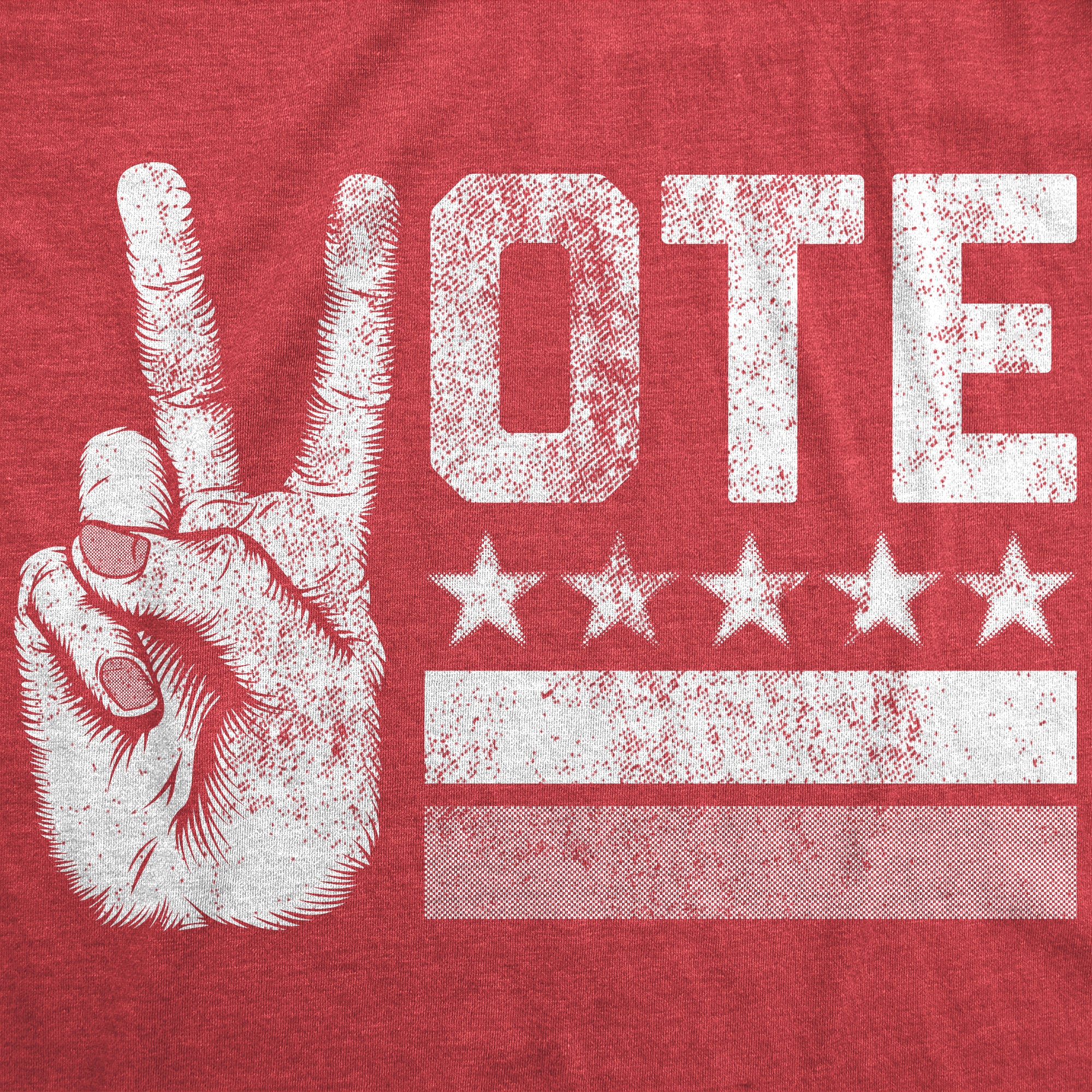 Funny Heather Red - Vote Peace Hands Vote Peace Hand Mens T Shirt Nerdy Political Tee