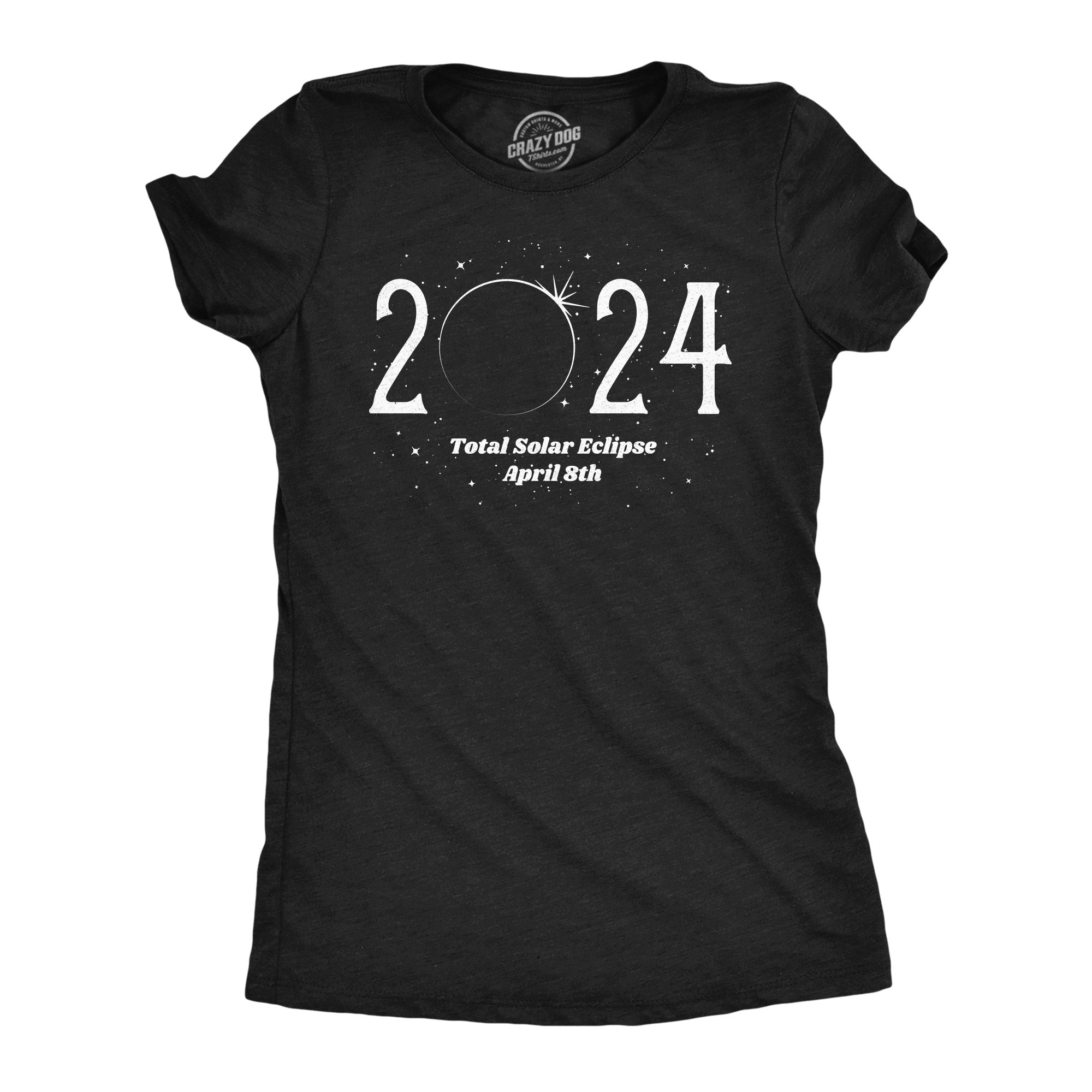 Funny Heather Black - 2024 Total Solar Eclipse 2024 Total Solar Eclipse Womens T Shirt Nerdy Space Tee