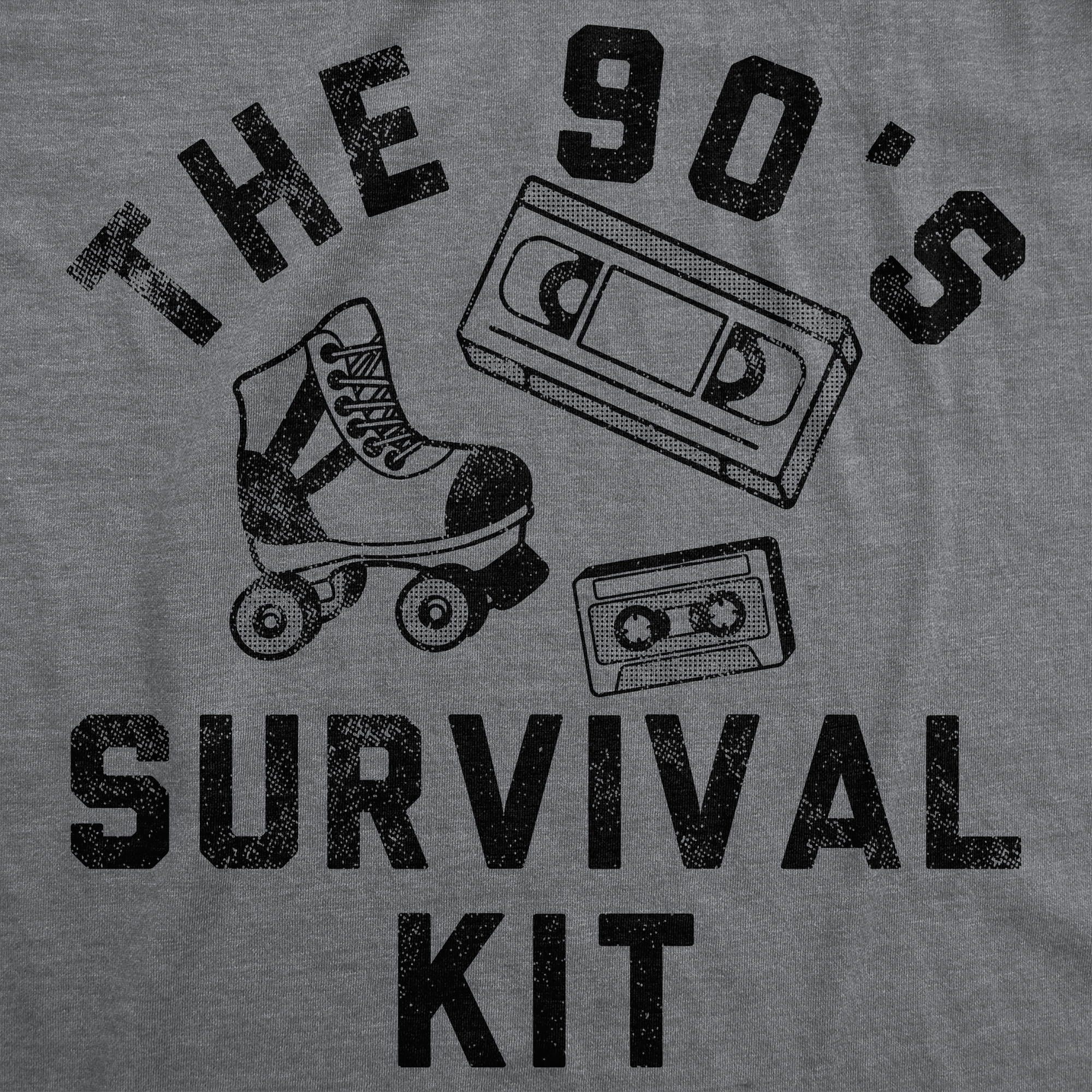 Funny Dark Heather Grey - 90s Survival Kit The 90s Survival Kit Mens T Shirt Nerdy Retro sarcastic Tee