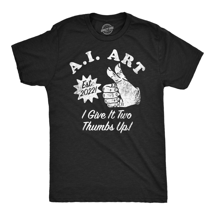 Funny Heather Black - AI Art AI Art Mens T Shirt Nerdy sarcastic internet Tee