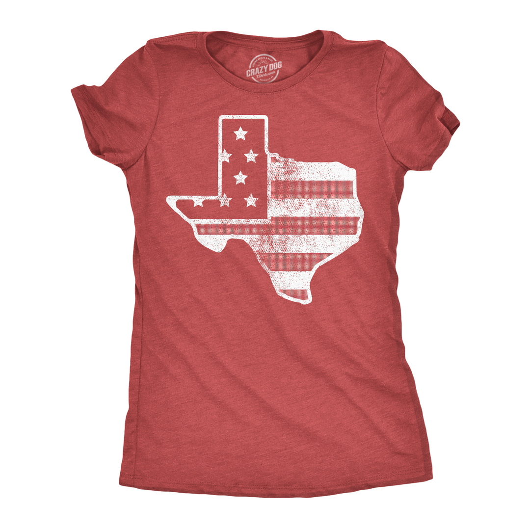 Funny Heather Red - American Flag Texas American Flag Texas Womens T Shirt Nerdy Fourth Of July sarcastic Tee