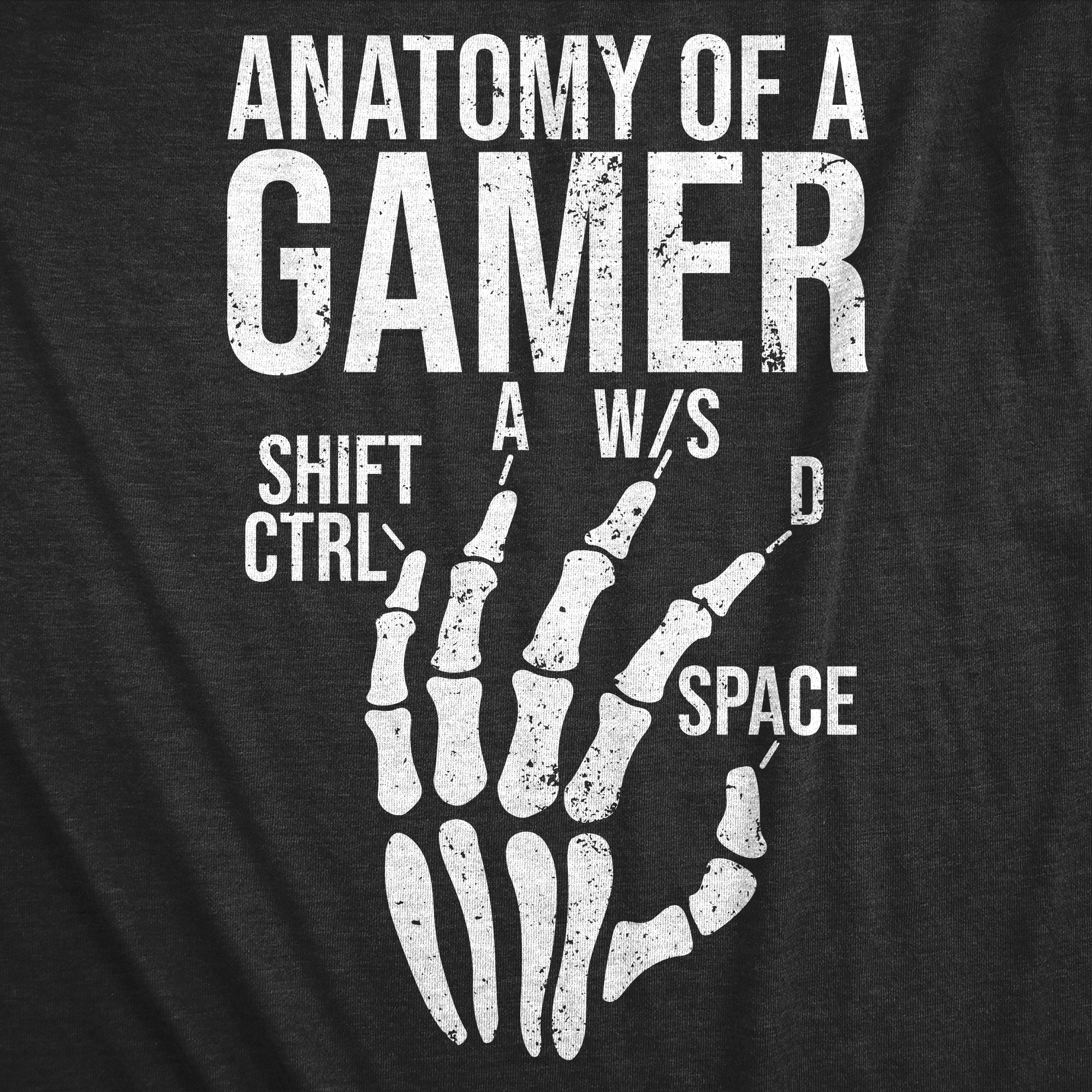 Funny Heather Black - Anatomy Of A Gamer Anatomy Of A Gamer Mens T Shirt Nerdy Video Games sarcastic Tee