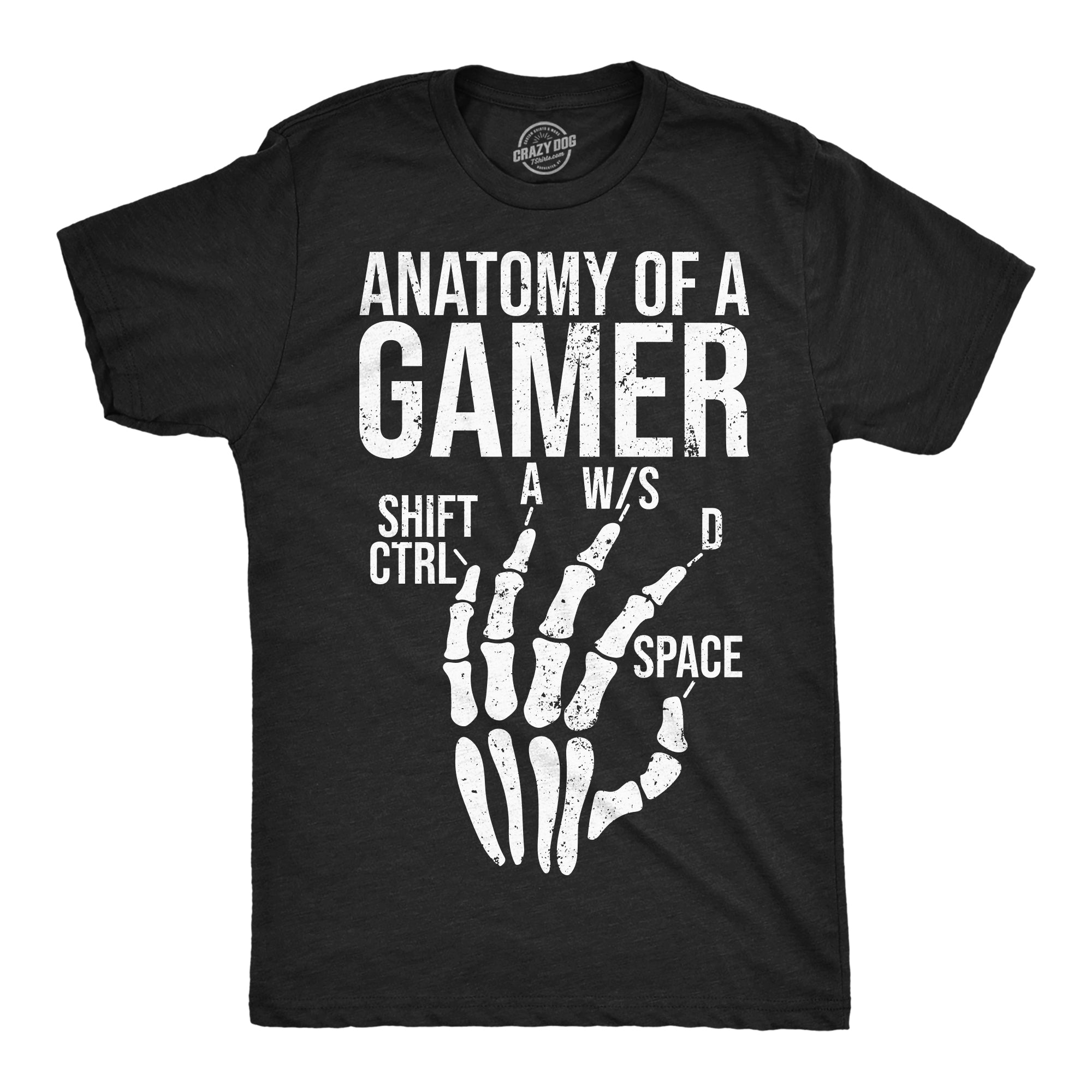 Funny Heather Black - Anatomy Of A Gamer Anatomy Of A Gamer Mens T Shirt Nerdy Video Games sarcastic Tee