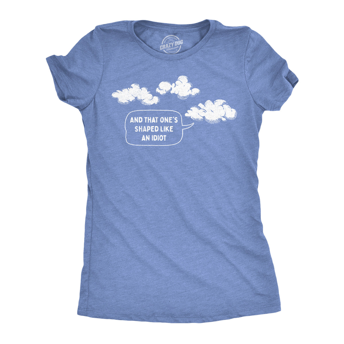 Funny Light Heather Blue - Shaped Like An Idiot And That Ones Shaped Like An Idiot Womens T Shirt Nerdy Sarcastic Tee