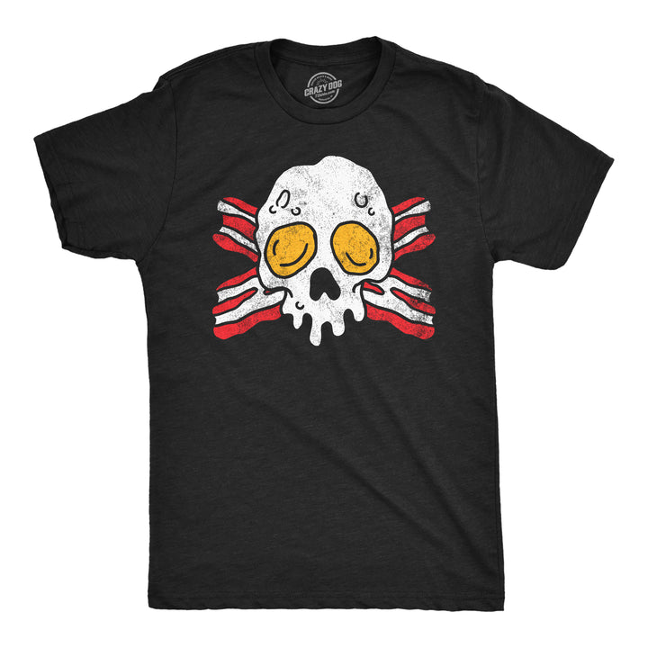 Funny Heather Black - Bacon And Eggs Skull Bacon And Egg Skull Mens T Shirt Nerdy Food sarcastic Tee