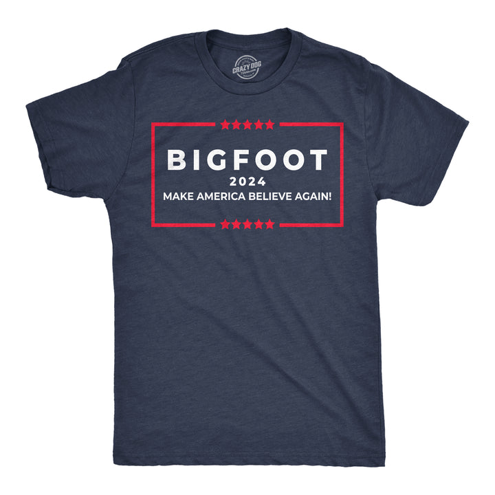 Funny Heather Navy - Bigfoot 2024 Bigfoot 2024 Mens T Shirt Nerdy sarcastic Political Tee