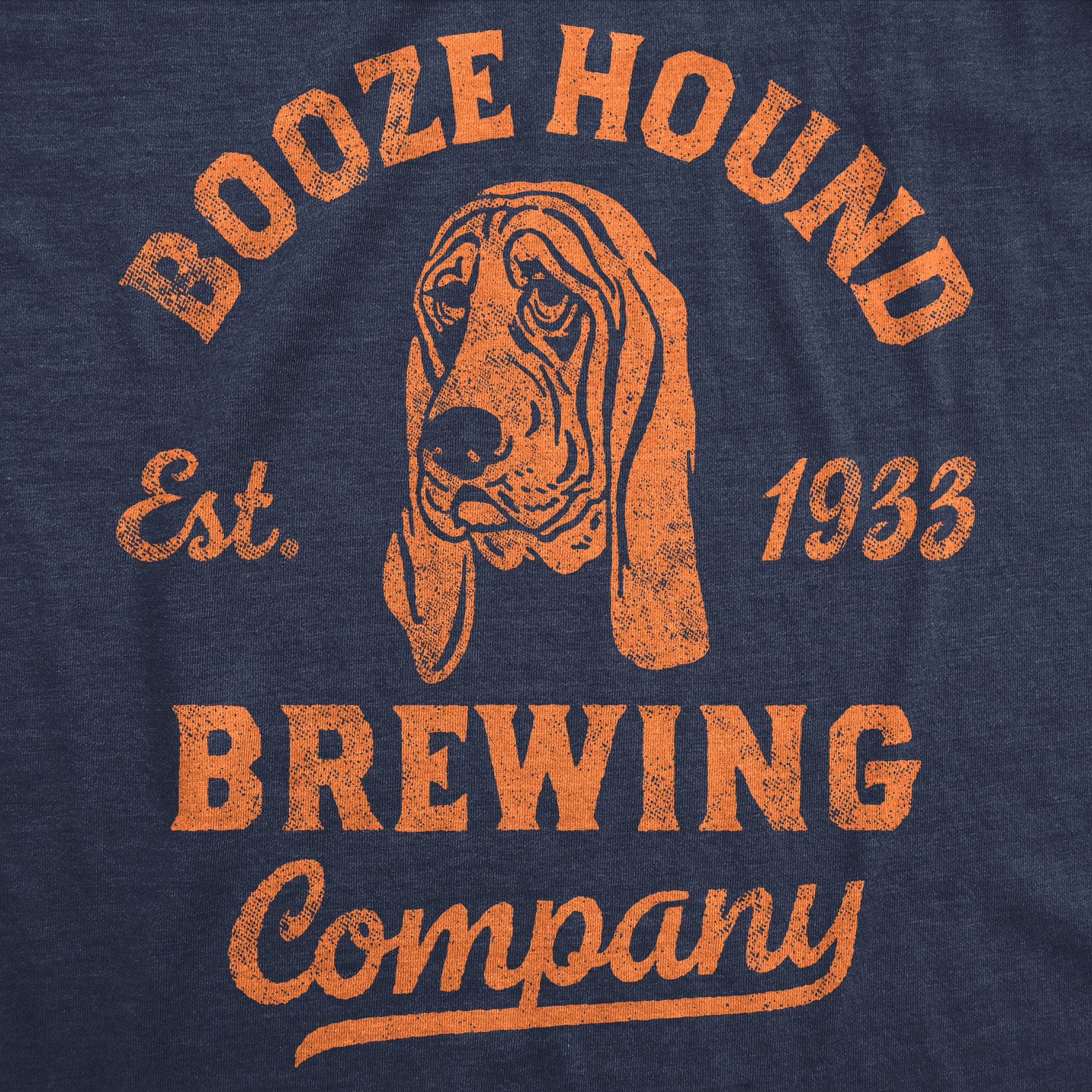 Funny Heather Navy - Booze Hound Brewing Company Booze Hound Brewing Company Mens T Shirt Nerdy Drinking Sarcastic Tee