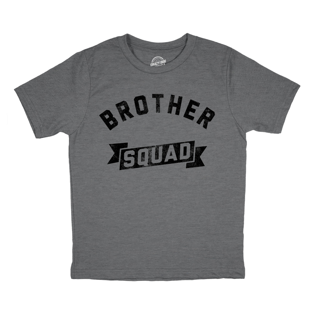 Funny Dark Heather Grey - Brother Squad Brother Squad Youth T Shirt Nerdy Brother Tee