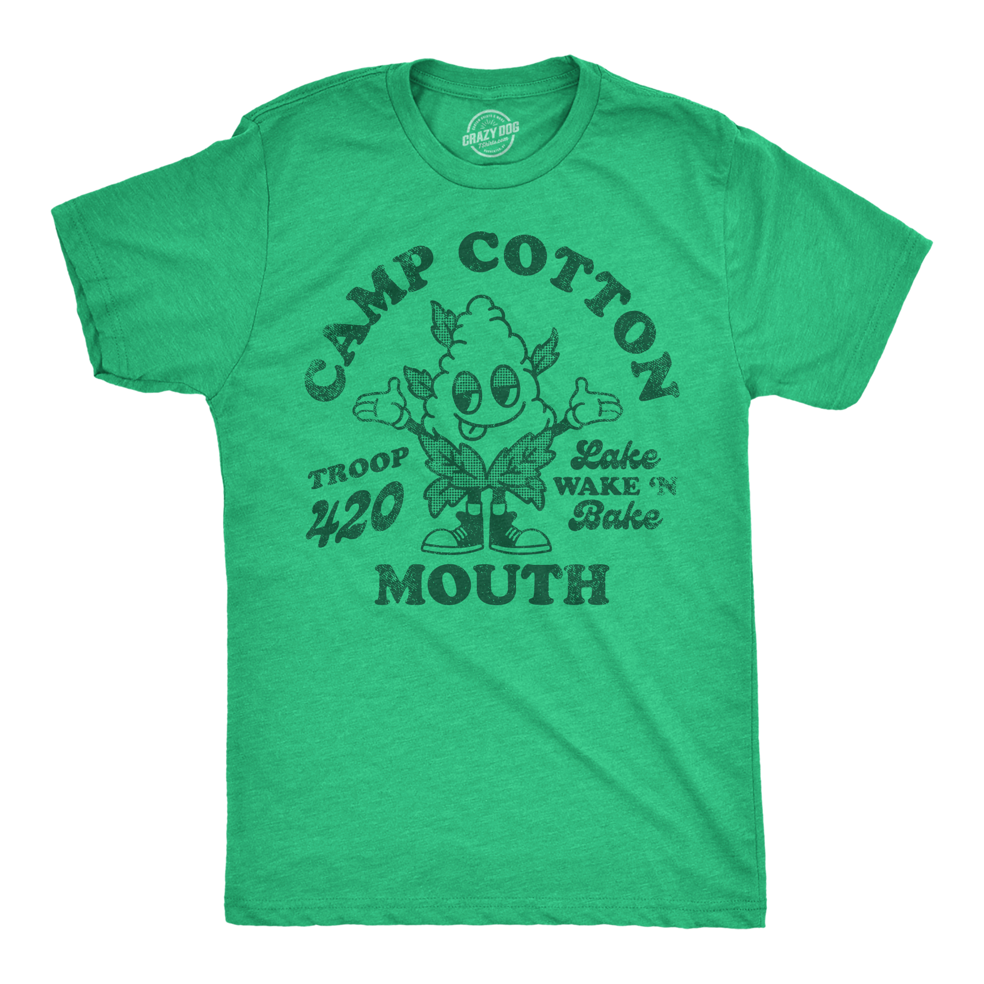 Funny Heather Green - Camp Cotton Mouth Camp Cotton Mouth Mens T Shirt Nerdy 420 Camping Tee