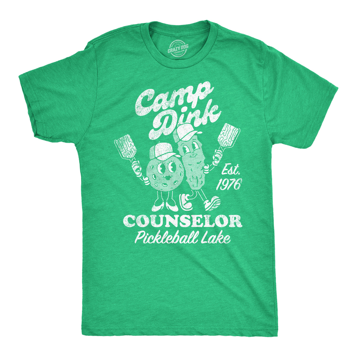 Funny Heather Green - Camp Dink Camp Dink Counselor Pickleball Lake Mens T Shirt Nerdy Sarcastic Tee