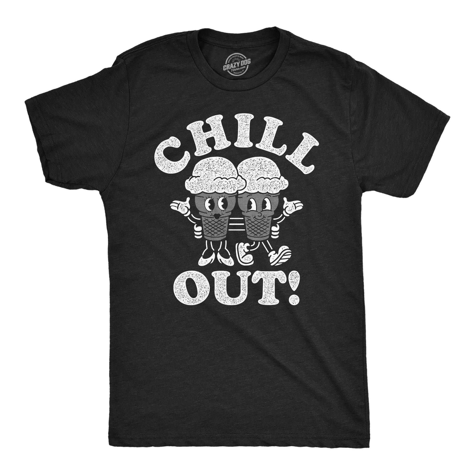 Funny Heather Black - Chill Out Chill Out Mens T Shirt Nerdy sarcastic Tee