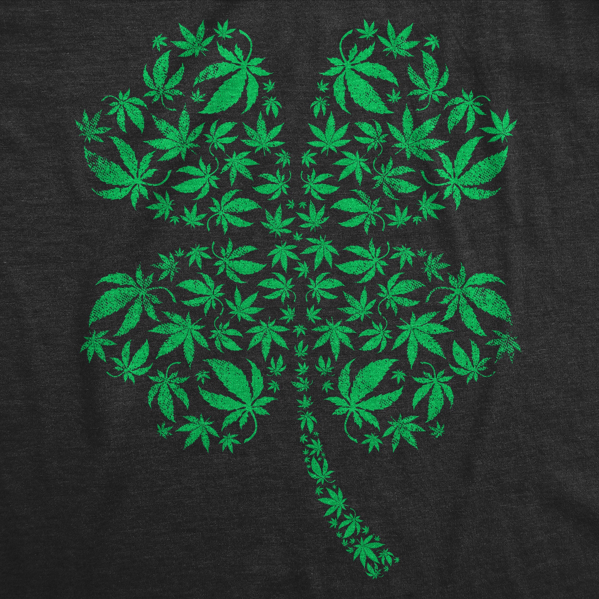 Funny Heather Black - Clover Made Of Pot Leaves Clover Made Of Pot Leaves Womens T Shirt Nerdy Saint Patrick's Day 420 Tee