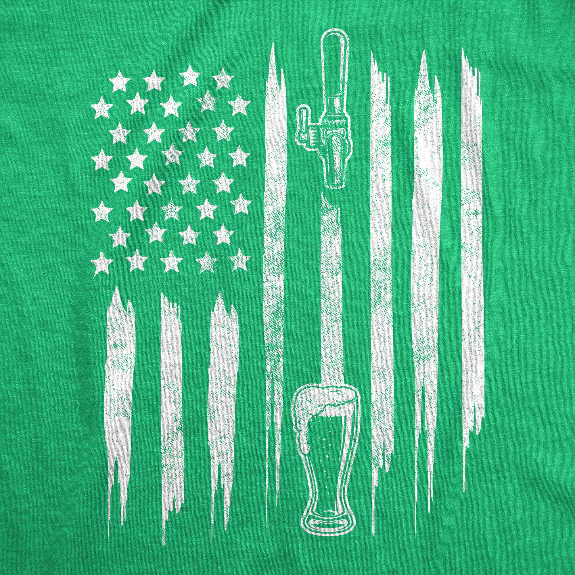 Funny Heather Green - Craft Beer American Flag Craft Beer American Flag Womens T Shirt Nerdy Saint Patrick's Day Drinking Tee