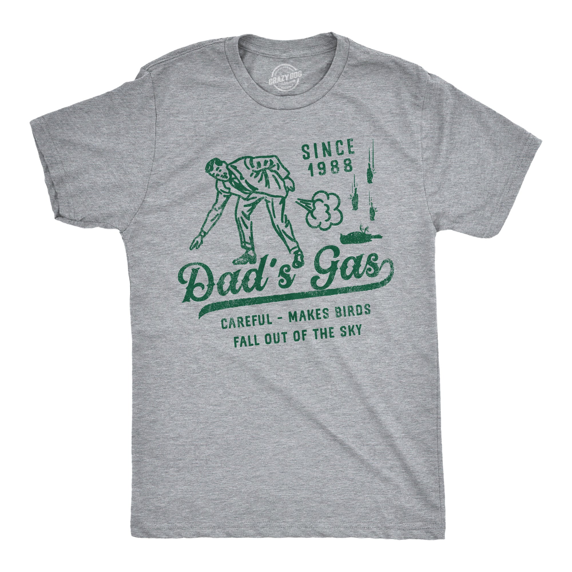 Funny Light Heather Grey - Dads Gas Dads Gas Mens T Shirt Nerdy Sarcastic Tee