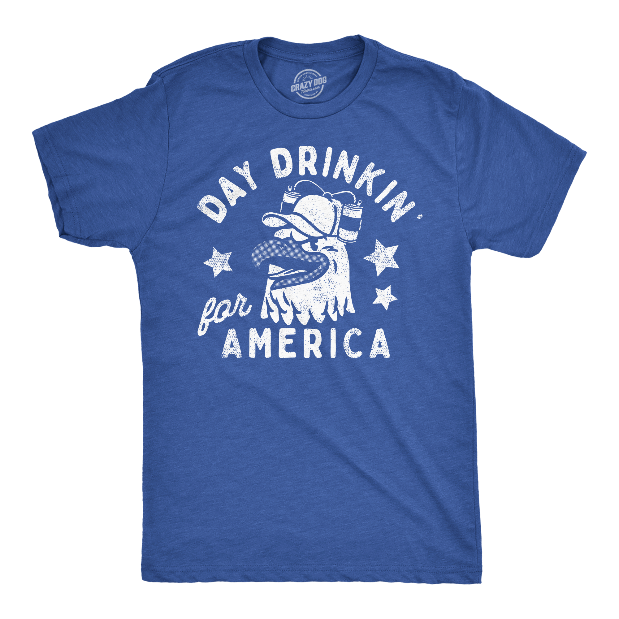 Funny Heather Royal - Day Drinkin For America Day Drinkin For America Mens T Shirt Nerdy Fourth of July Drinking Tee