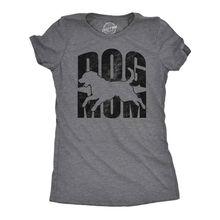 Funny Dark Heather Grey - Dog Mom Dog Mom Womens T Shirt Nerdy Dog sarcastic Tee
