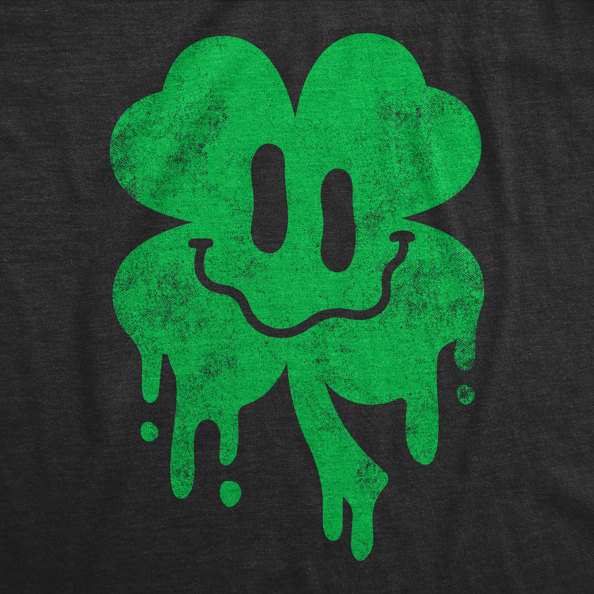 Funny Heather Black - Dripping Clover Face Dripping Clover Face Mens T Shirt Nerdy Saint Patrick's Day Drinking Sarcastic Tee