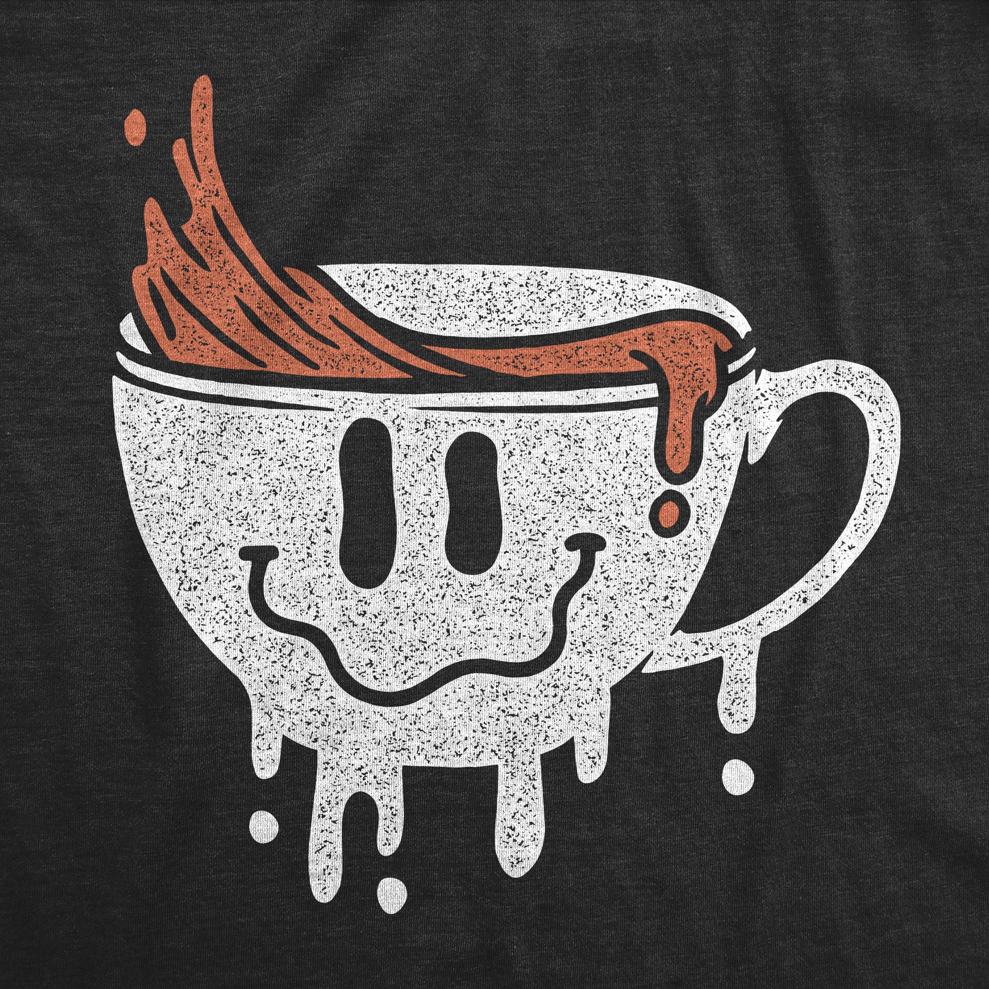 Funny Heather Black - Dripping Coffee Smile Dripping Coffee Smile Womens T Shirt Nerdy Coffee Tee