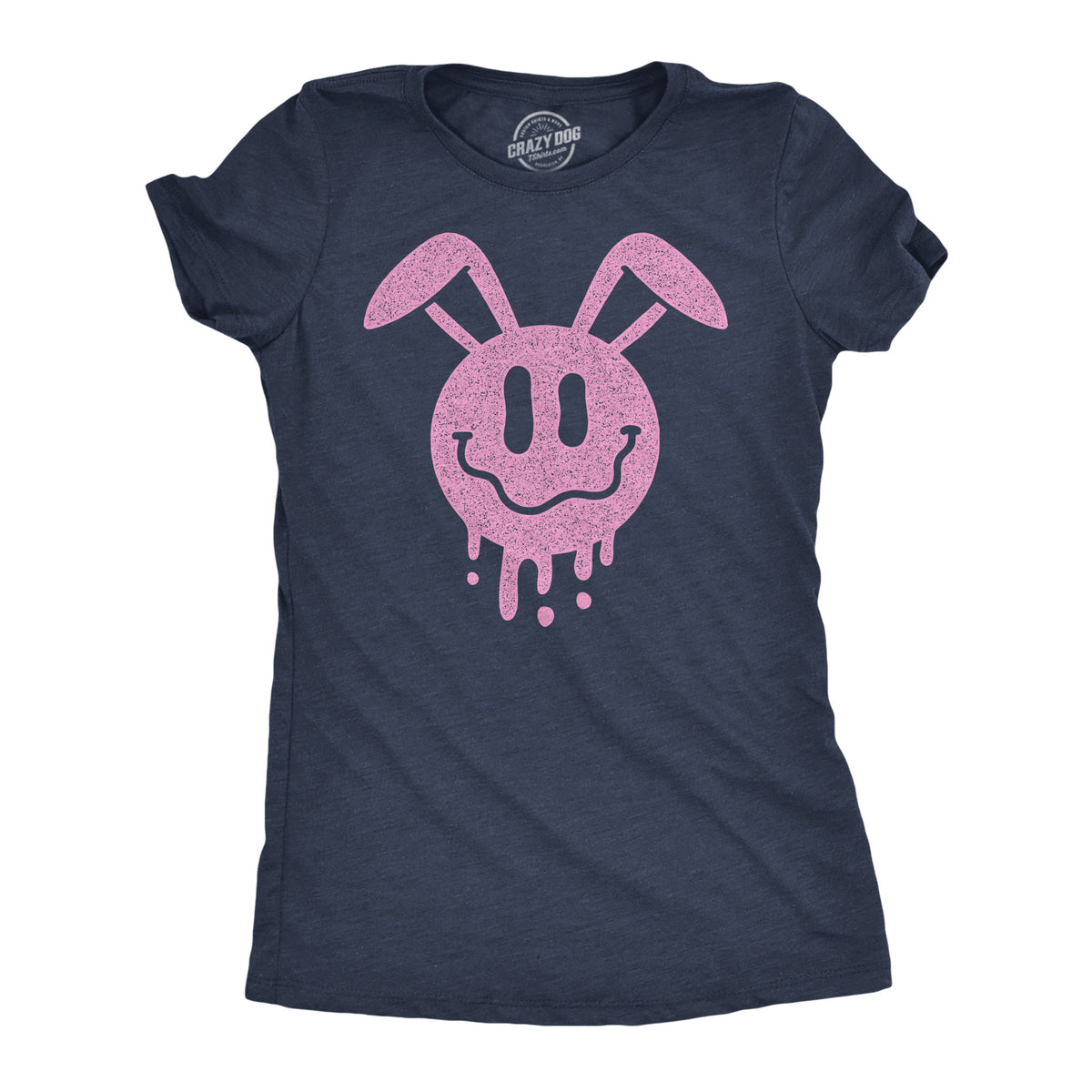Funny Heather Navy - Dripping Easter Bunny Smile Dripping Easter Bunny Smile Womens T Shirt Nerdy Easter sarcastic Religion Tee