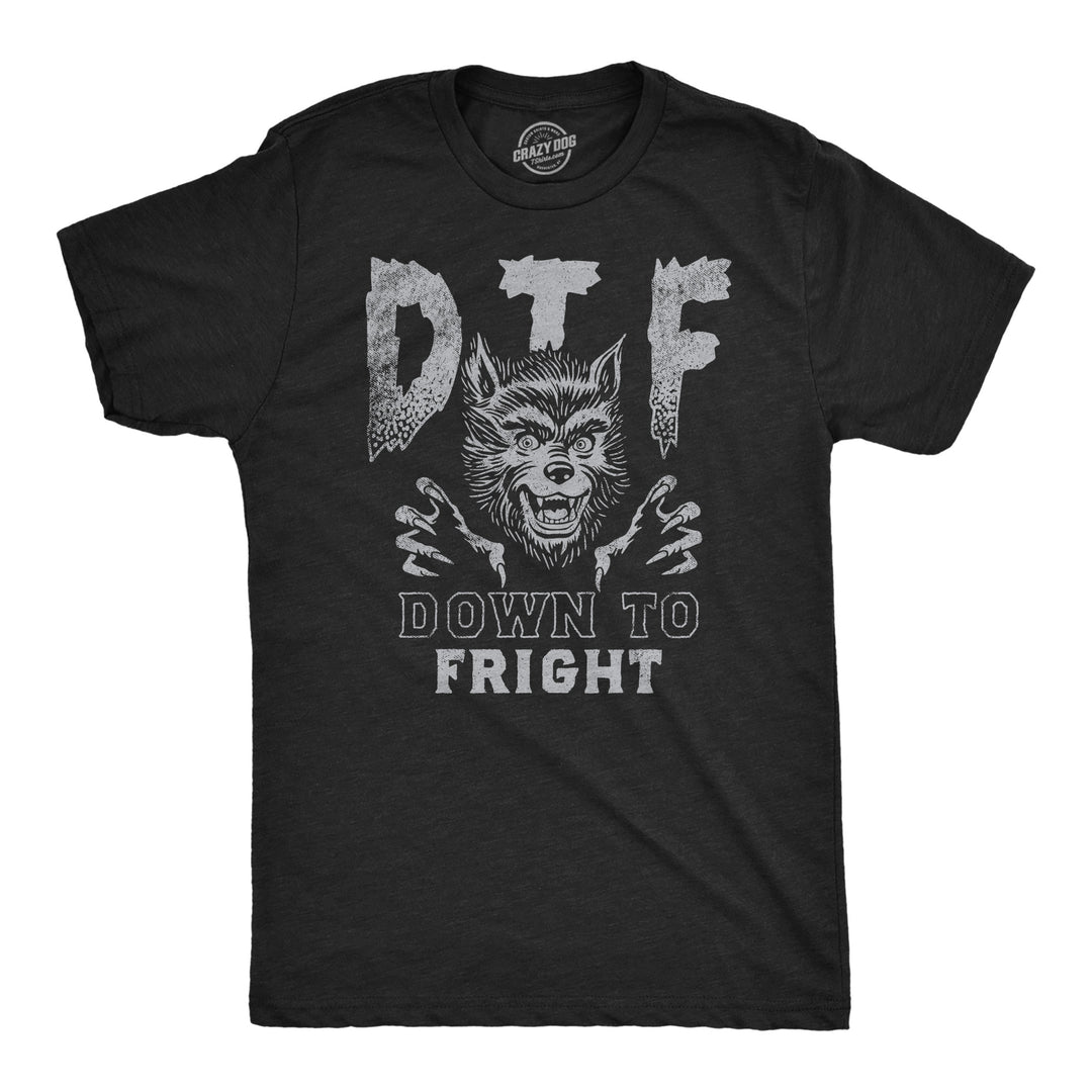 Funny Heather Black - DTF Down To Fright DTF Down To Fright Mens T Shirt Nerdy Halloween sarcastic Tee