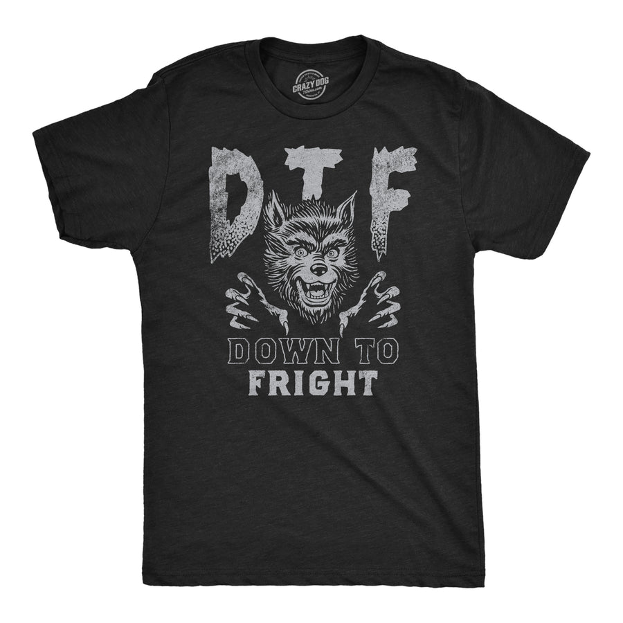 Funny Heather Black - DTF Down To Fright DTF Down To Fright Mens T Shirt Nerdy Halloween sarcastic Tee