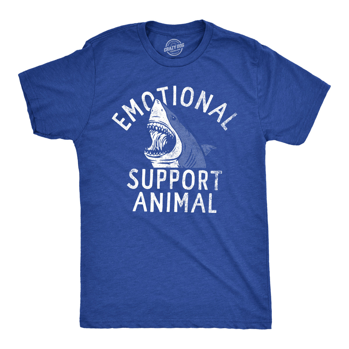 Funny Heather Royal - SUPPORT Emotional Support Animal Shark Mens T Shirt Nerdy shark week animal sarcastic Tee