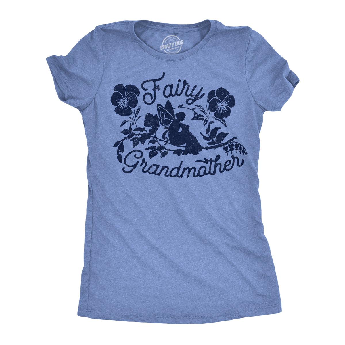 Funny Light Heather Blue - Fairy Grandmother Fairy Grandmother Womens T Shirt Nerdy Mother&#39;s Day Tee
