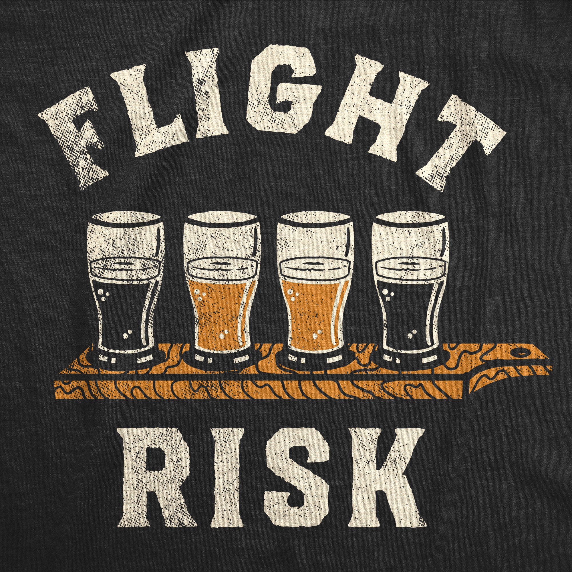 Funny Heather Black - Flight Risk Flight Risk Womens T Shirt Nerdy Drinking Beer sarcastic Tee
