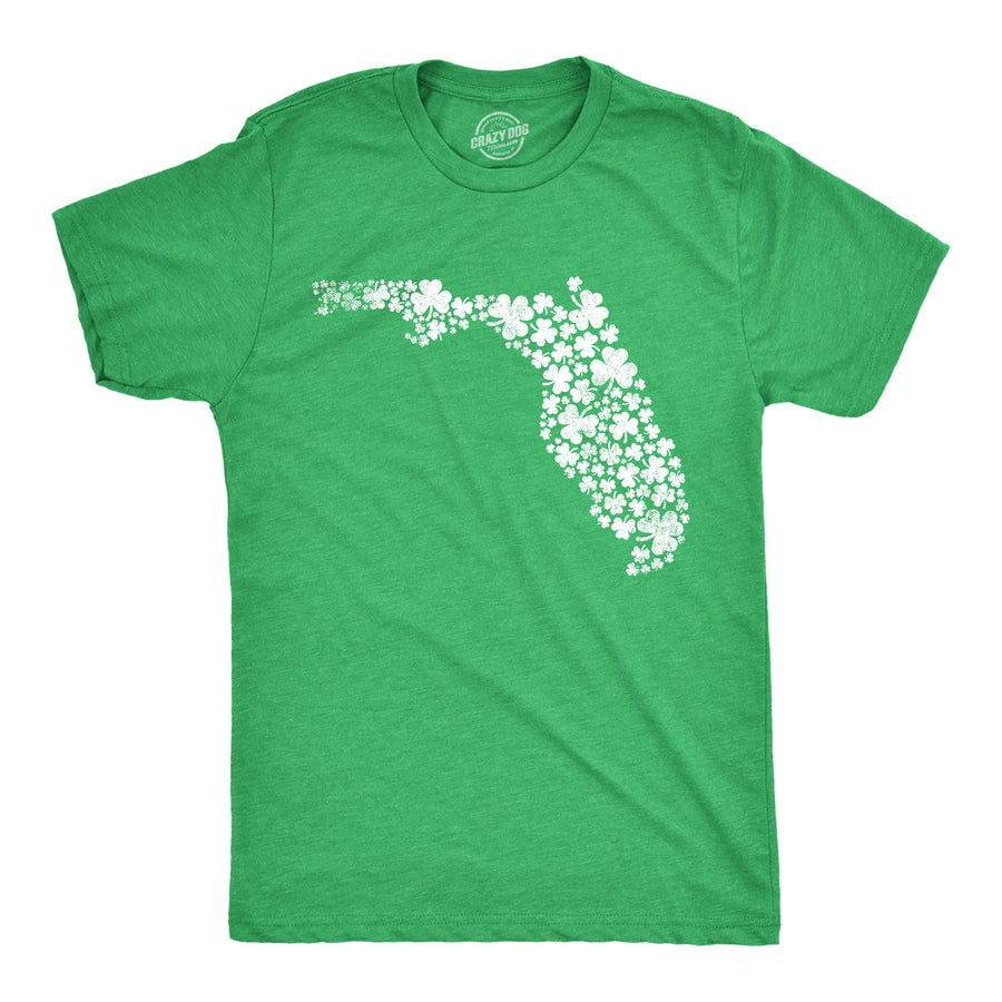 Funny Heather Green - Florida State Clovers Florida State Clovers Mens T Shirt Nerdy Saint Patricks Day Tee