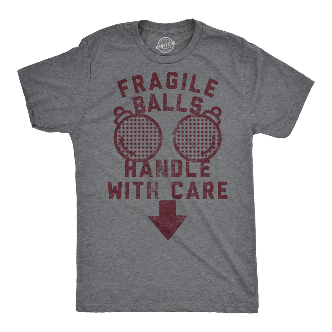 Funny Dark Heather Grey - Fragile Balls Fragile Balls Handle With Care Mens T Shirt Nerdy Christmas sarcastic Tee
