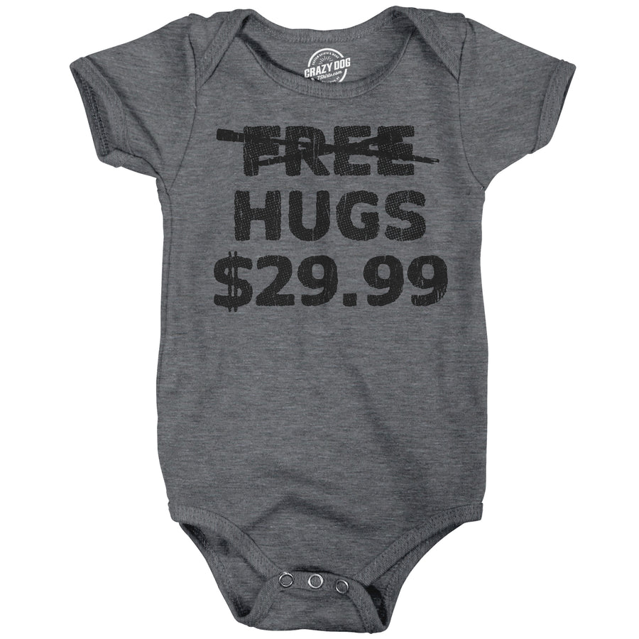 Funny Dark Heather Grey - Free Hugs Free Hugs 29.99 Onesie Nerdy Sarcastic Tee