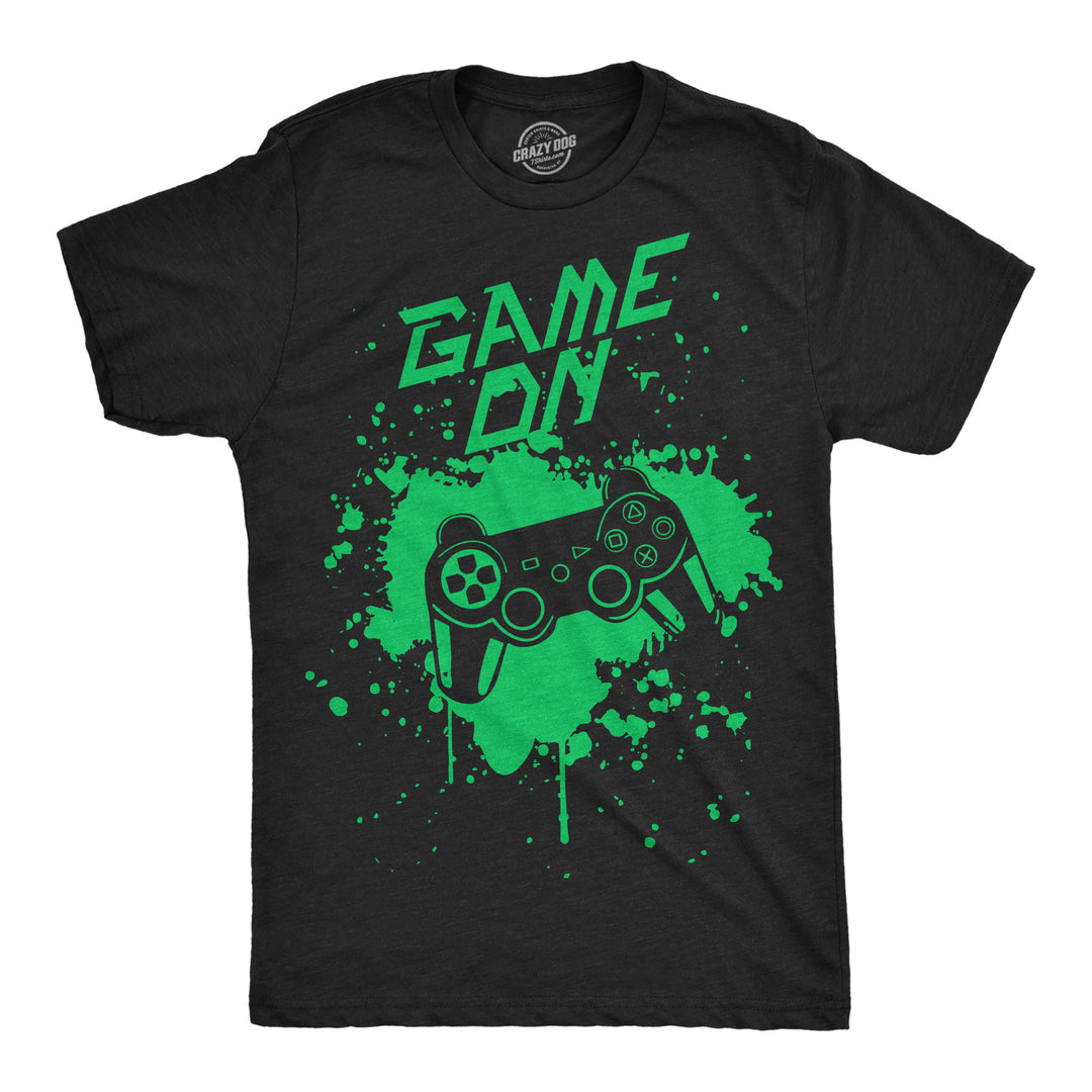 Funny Heather Black - Game On Game On Mens T Shirt Nerdy Video Games sarcastic religion Tee